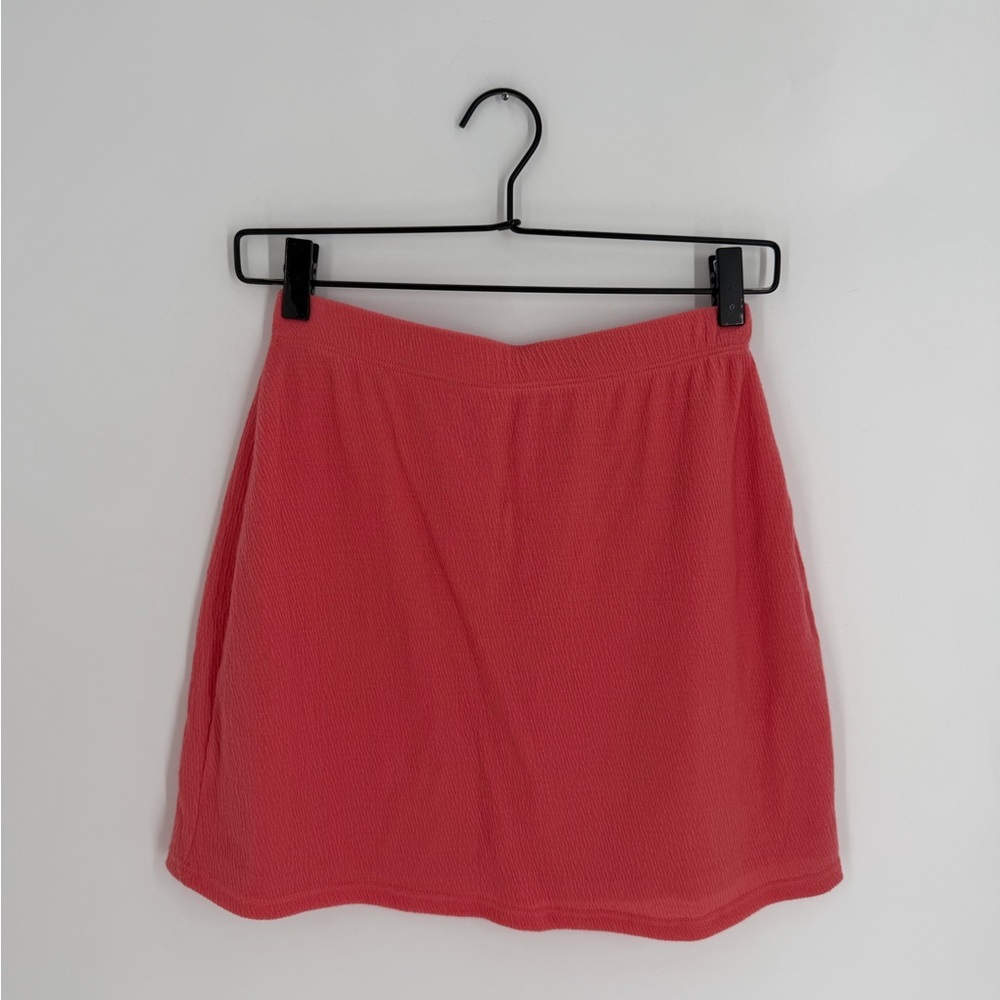 Reformation Kenzie Gauze Knit Mini Skirt In Rose Pink